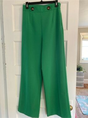 Miss Selfridge Emerald Green High-Rise Flare Trousers